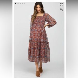 IN LOOM | Orange Floral Maternity Dress